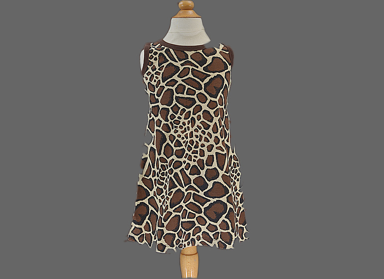Blank Casual Dress Sleeveless A-Line. Girafee Skin Color