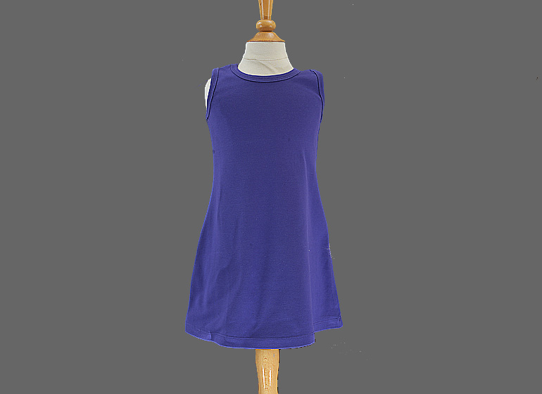 Blank Casual Dress Sleeveless A-Line. LSU Purple Color.