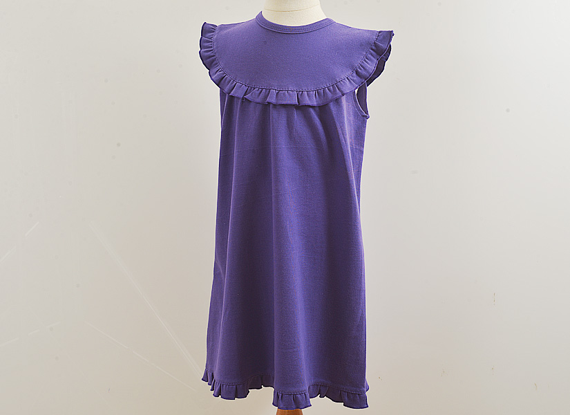 Blank, Girl Toddler, Sleeveless Ruffles. LSU Purple Color